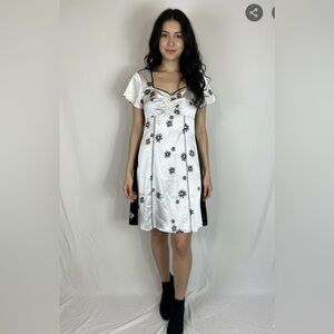 Urban Outfitters White and Black Starburst Mini Dress
